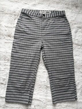 ✨ Vintage Y2K Faded Glory Gingham Capri Pants Cottagecore High Rise Stretch 🖤🤍